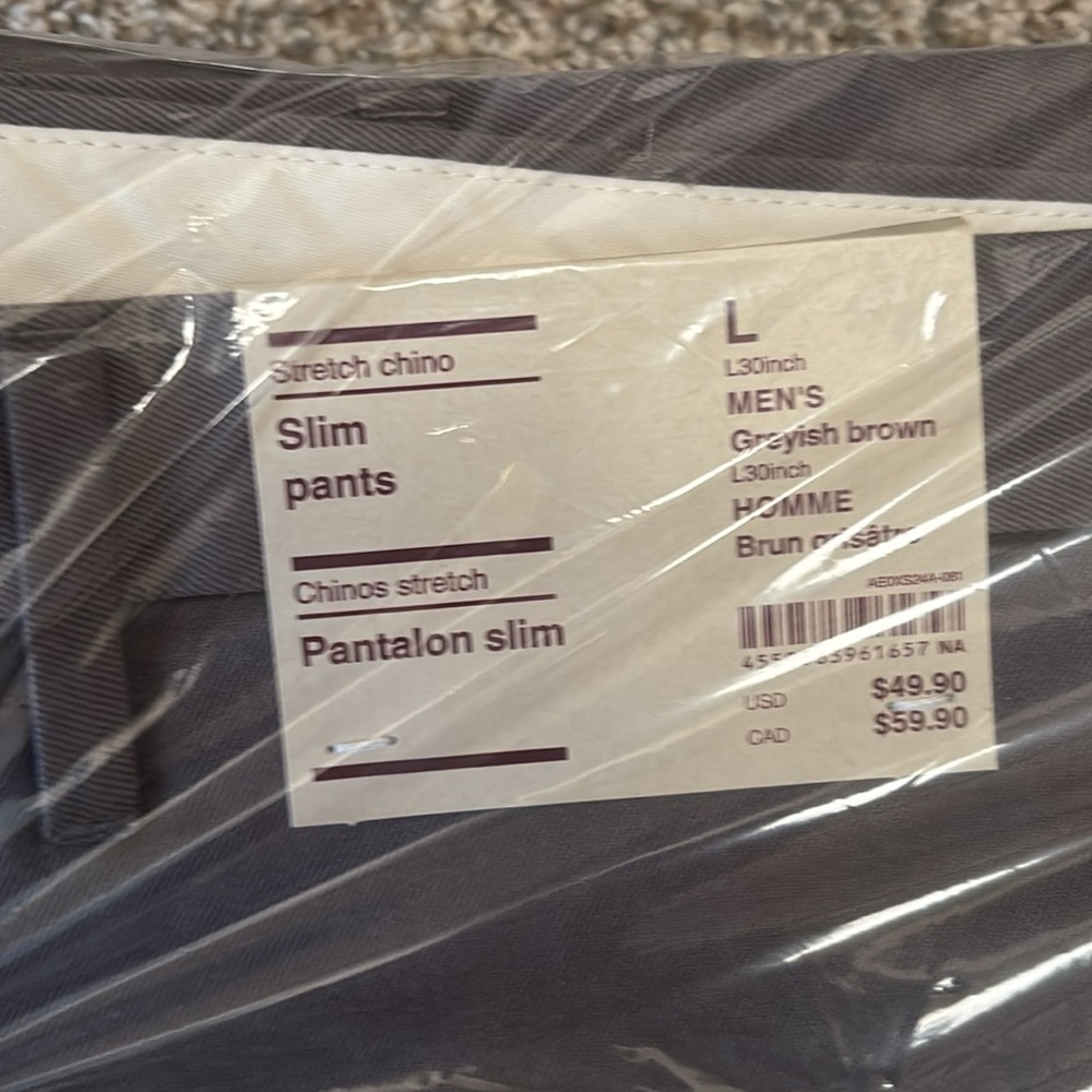 Muji Men's Pants stretch Chino large 30 inch - Picture 8 of 9